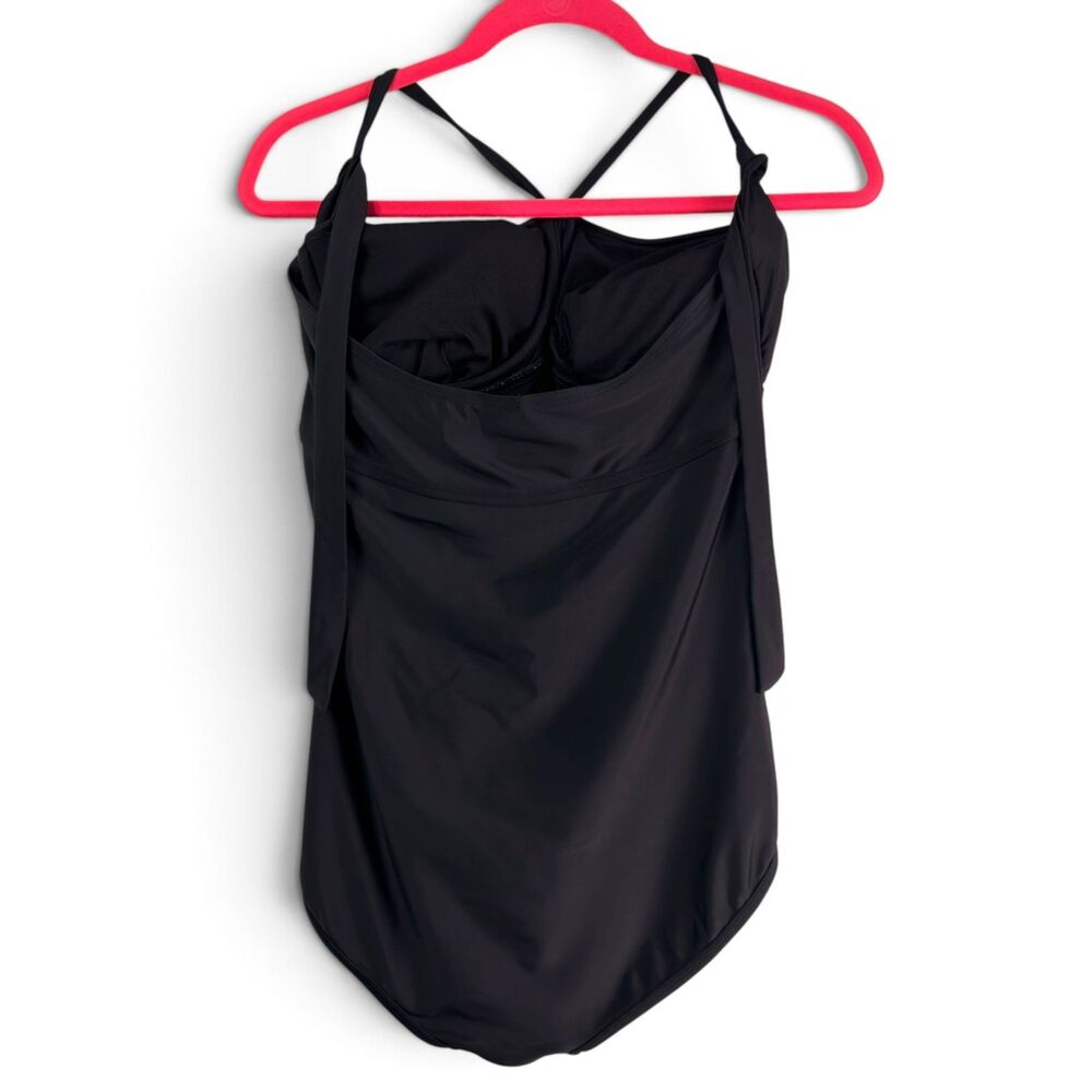 ashley graham x swimsuits for all black one piece swimsuit sz 16 lattice cutout - Picture 6 of 7